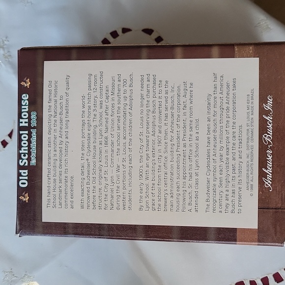 BUDWEISER "OLD SCHOOL HOUSE" BEER STEIN - Picture 8 of 9